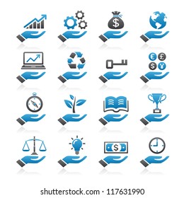 Hand concept color icons. vector eps 10