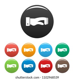 Hand concept icon. Simple illustration of hand concept vector icons set color isolated on white