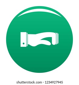 Hand concept icon. Simple illustration of hand concept vector icon for any design green