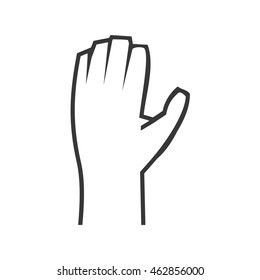 Hand concept represented by gesture with fingers icon. Isolated and flat illustration