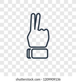 Hand concept vector linear icon isolated on transparent background, Hand concept transparency concept in outline style
