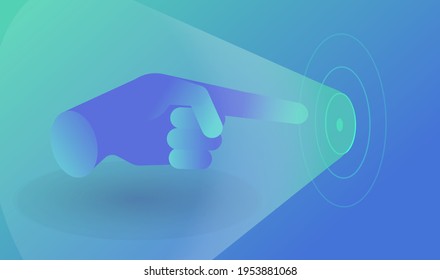 Hand concept of virtual reality technology.
