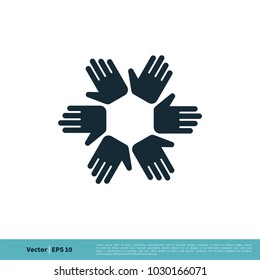 Hand Connections Icon Vector Logo Template Illustration Design. Vector EPS 10.