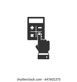 Hand considers on the calculator