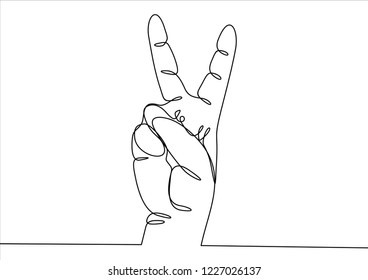 Hand. Continuous line