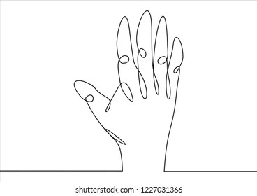 Hand. Continuous line