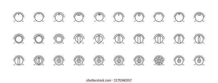 Hand Control Icon. Knob for Selecting Mode, Frequency, Power, Strength, Value, Volume, Parameter. For Web Design, Technology, Applications, Interface.