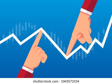 Hand control the trend of the data chart