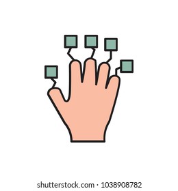 Hand controller icon, cartoon style
