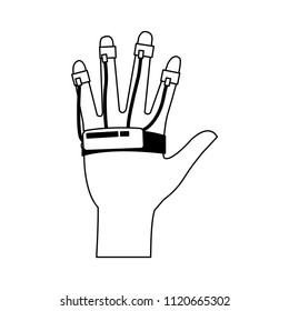 Hand controller vr in black and white