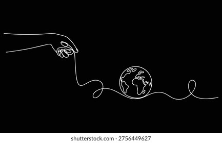 Hand controlling earth and