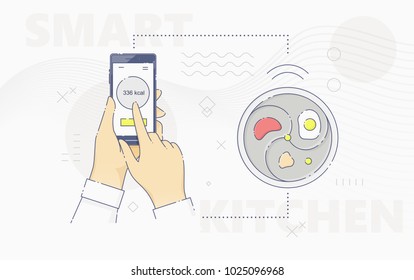 Hand controlling smart plate with smartphone