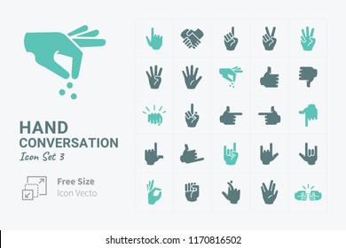 Hand Conversation vector icon set 3