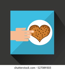 Hand With Cookie Ht Chips Chocolate Vector Illustration Eps 10