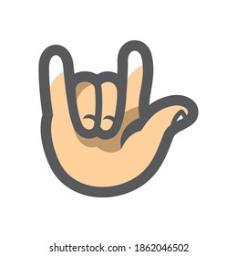 Hand Cool Fingers Vector icon Cartoon illustration.