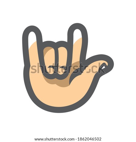 Hand Cool Fingers Vector icon Cartoon illustration.