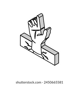 hand corpse zombie isometric icon vector. hand corpse zombie sign. isolated symbol illustration