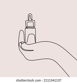 hand and cosmetic make up oneline continuous single line art