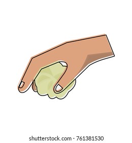 Hand with cotton