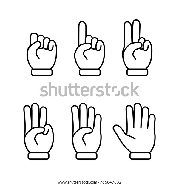 Hand Count Icon Vector Stock Vector (Royalty Free) 766847632