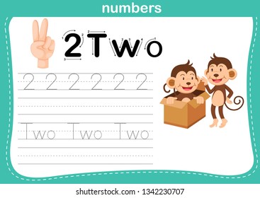 Hand count.finger and number,Number exercise illustration vector