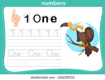 Hand count.finger and number,Number exercise illustration vector