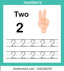 Hand count.finger and number,Number exercise illustration vector