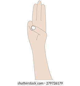 hand counting on white background,Vector illustrations