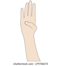 hand counting on white background,Vector illustrations