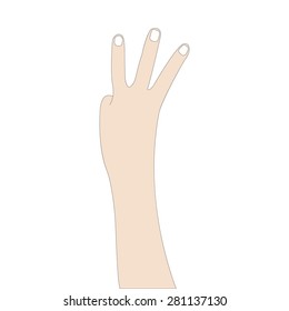 hand counting on white background,Vector illustrations