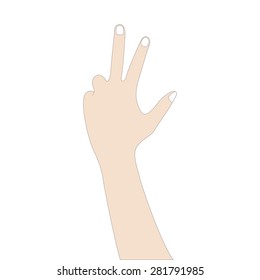 hand counting on white background,Vector illustrations