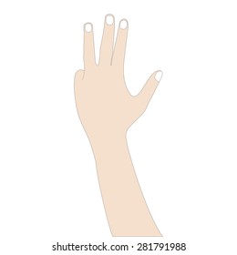 hand counting on white background,Vector illustrations