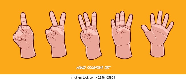 Hand Counting Signs Symbol Set