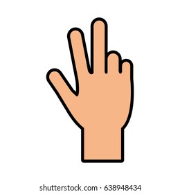 Hand Counting With Three Fingers Up Icon Image 