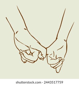 Hand of couple vector for card, decoration, illustration