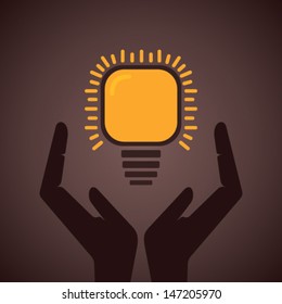hand cover bulb or new idea stock vector