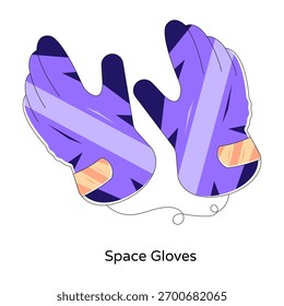 Ilustración de accesorios de cobertura de mano, Vector de guantes espaciales