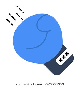 A hand covering icon, flat design of boxing glove