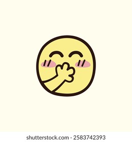 Hand Covering Mouth Doodle Emoji for design needs, Landing Pages, Animation, Apps, Presentations, Content Creator and other Promotions