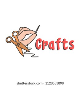 Hand craft cartoon logo