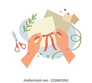 Proceso de creación de tarjetas de regalo de artesanía manual