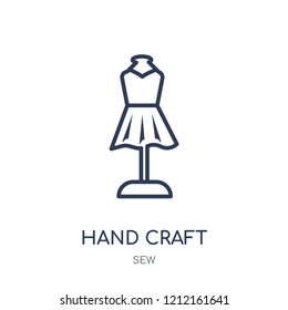 hand craft icon. hand craft linear symbol design from Sew collection. Simple outline element vector illustration on white background.