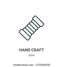 Hand craft outline vector icon. Thin line black hand craft icon, flat vector simple element illustration from editable sew concept isolated on white background