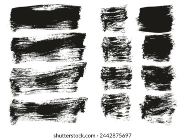 Handgefertigte flache Pinsel Dicke lange und kurze Hintergrund-Mischung Hohe Detail Abstrakte Vektor-Hintergrund-Mix-Set 