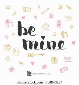 Hand crafted romantic poster in vector, quote, saying, vintage, retro, hand crafted, hand drawn. made for invitation, wedding, greeting card, web template, etc