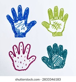 Hand Crayon Drawing Vector Illustration