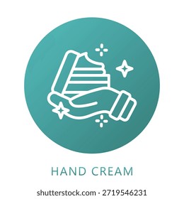 Relleno De Gradiente De Crema De Manos, Mini Icono De Ilustración Relacionado Con El Cuidado Personal, Tienda De Belleza, Cuidado Corporal Y Más. Uso Para El Concepto Moderno, Ui, Web Ux Y Desarrollo De App.
