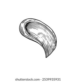 Crema de mano, Vector dibujado a mano, estilo gráfico, ilustración de dibujos animados, blanco y negro, estilo de boceto, aislado sobre fondo blanco