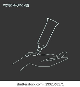 Hand cream icon line element. Vector illustration of hand cream icon line isolated on clean background for your web mobile app logo design.