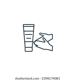 Hand cream icon. Monochrome simple sign from beauty and personal care collection. Hand cream iron icon for logo, templates, web design and infographics.